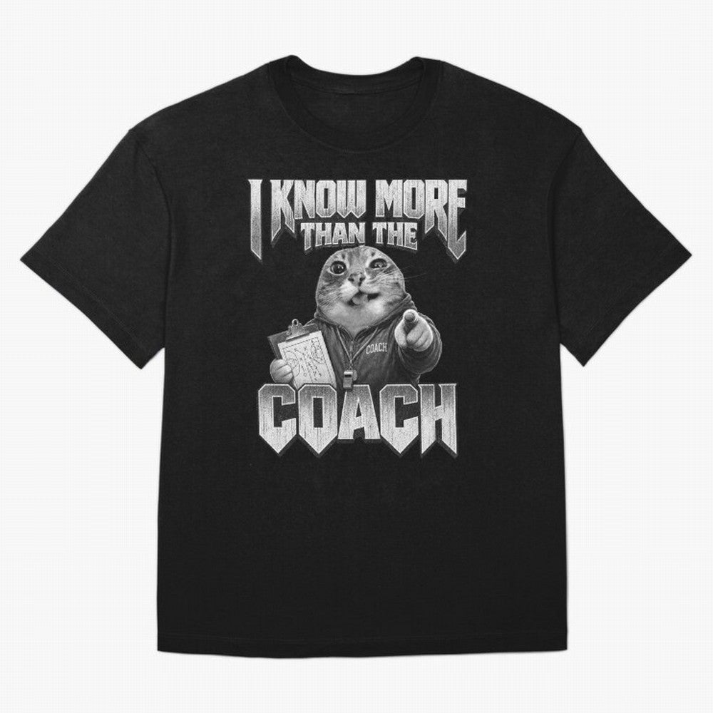 I Know More Than The Coach Funny World Cup 2026 Meme USA Soccer Fan Silly Cat Classic T-Shirt Bring a Champion Mindset to FIFA World Cup 2026 Spirit, Inspired by Germany, Messi, Neymar and Mbappe, Football History, Final Match Energy, Crowd Noise