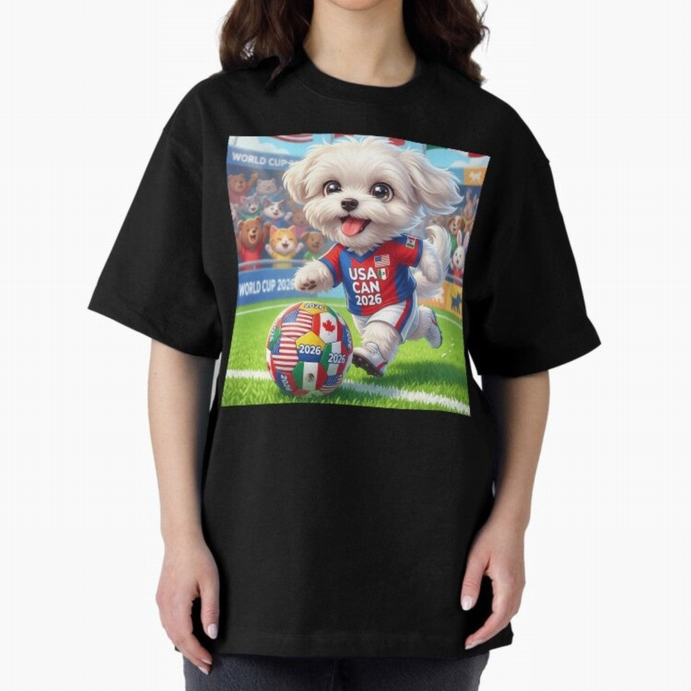 Cute Maltese Soccer Star - FIFA 2026 World Cup Edition Classic T-Shirt Celebrate the Magic of Match Day Hype around FIFA World Cup 2026, CR7 and Messi, Portugal, Spain and Germany, Retro Football Energy, Iconic Rivalries, Trophy Chase Drama and