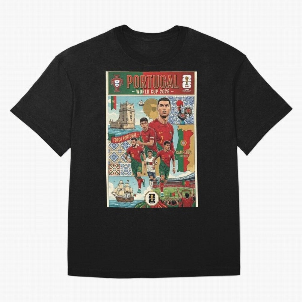 Portugal 2026 ¨C In Search of Glory Classic T-Shirt Celebrate Supporters United by FIFA World Cup 2026 USA Canada Mexico Spirit, Filled with England, France and Netherlands, Cristiano Ronaldo, Worldwide Fan Energy, Dramatic Goals, Stadium Lights