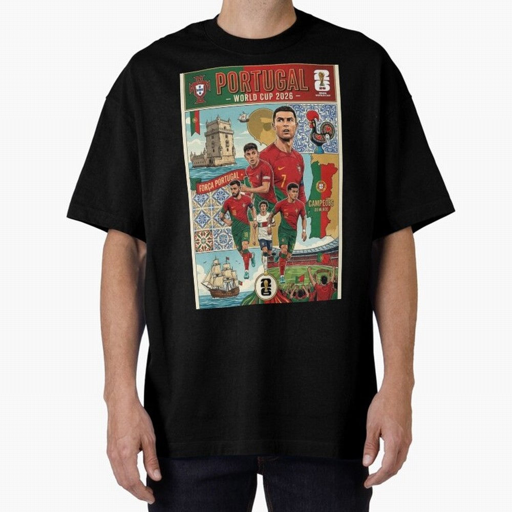 Portugal 2026 ¨C In Search of Glory Classic T-Shirt Celebrate Supporters United by FIFA World Cup 2026 USA Canada Mexico Spirit, Filled with England, France and Netherlands, Cristiano Ronaldo, Worldwide Fan Energy, Dramatic Goals, Stadium Lights