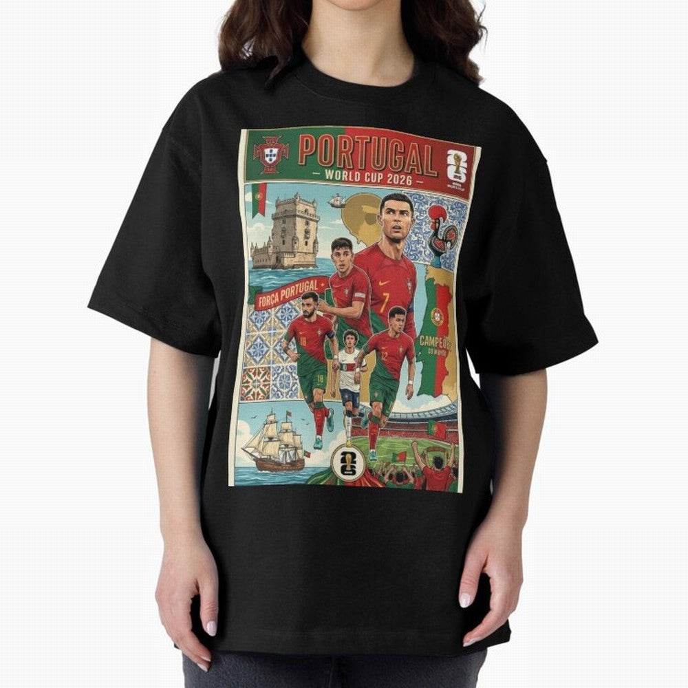 Portugal 2026 ¨C In Search of Glory Classic T-Shirt Celebrate Supporters United by FIFA World Cup 2026 USA Canada Mexico Spirit, Filled with England, France and Netherlands, Cristiano Ronaldo, Worldwide Fan Energy, Dramatic Goals, Stadium Lights