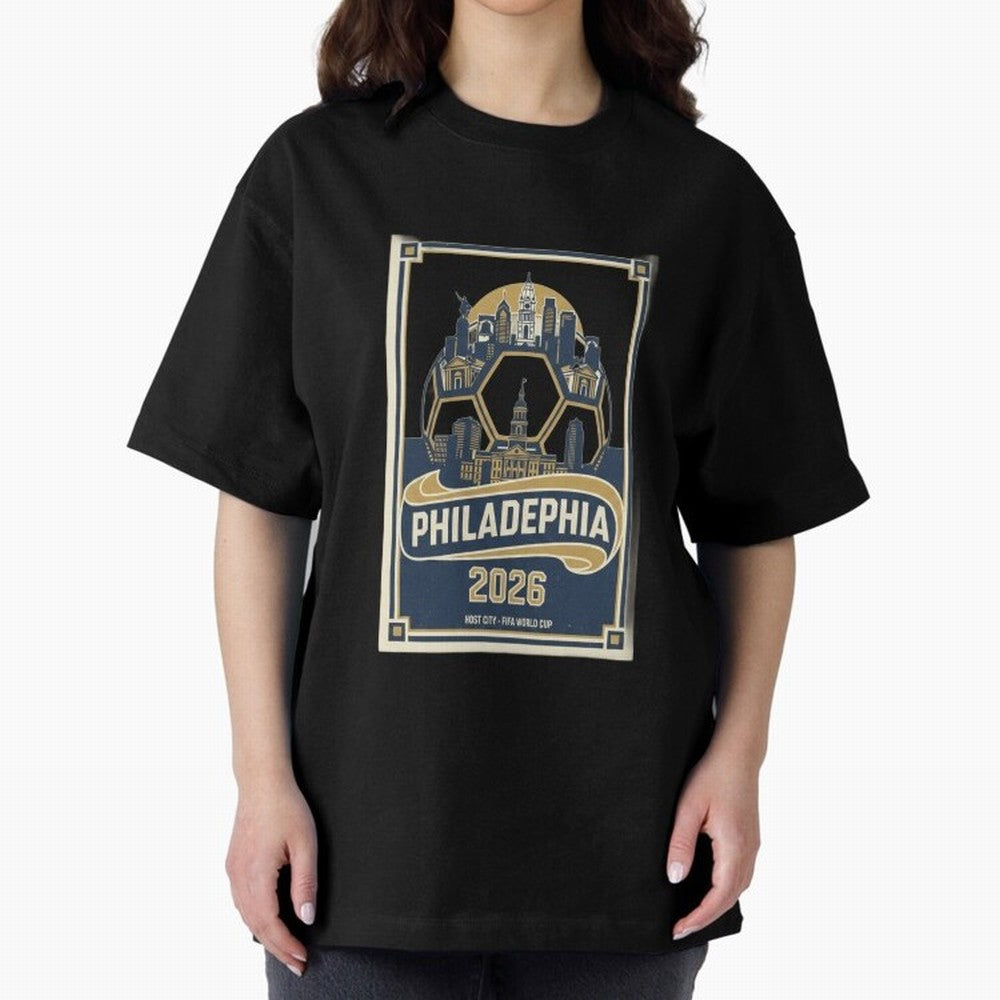 Philadelphia 2026 ¨C Vintage Soccer Host City Tee Classic T-Shirt Show Support during FIFA World Cup 2026 Centered on Cristiano Ronaldo, France Energy, Championship Spirit, Famous Goals, Roaring Crowds and International Football Unity; Ideal for