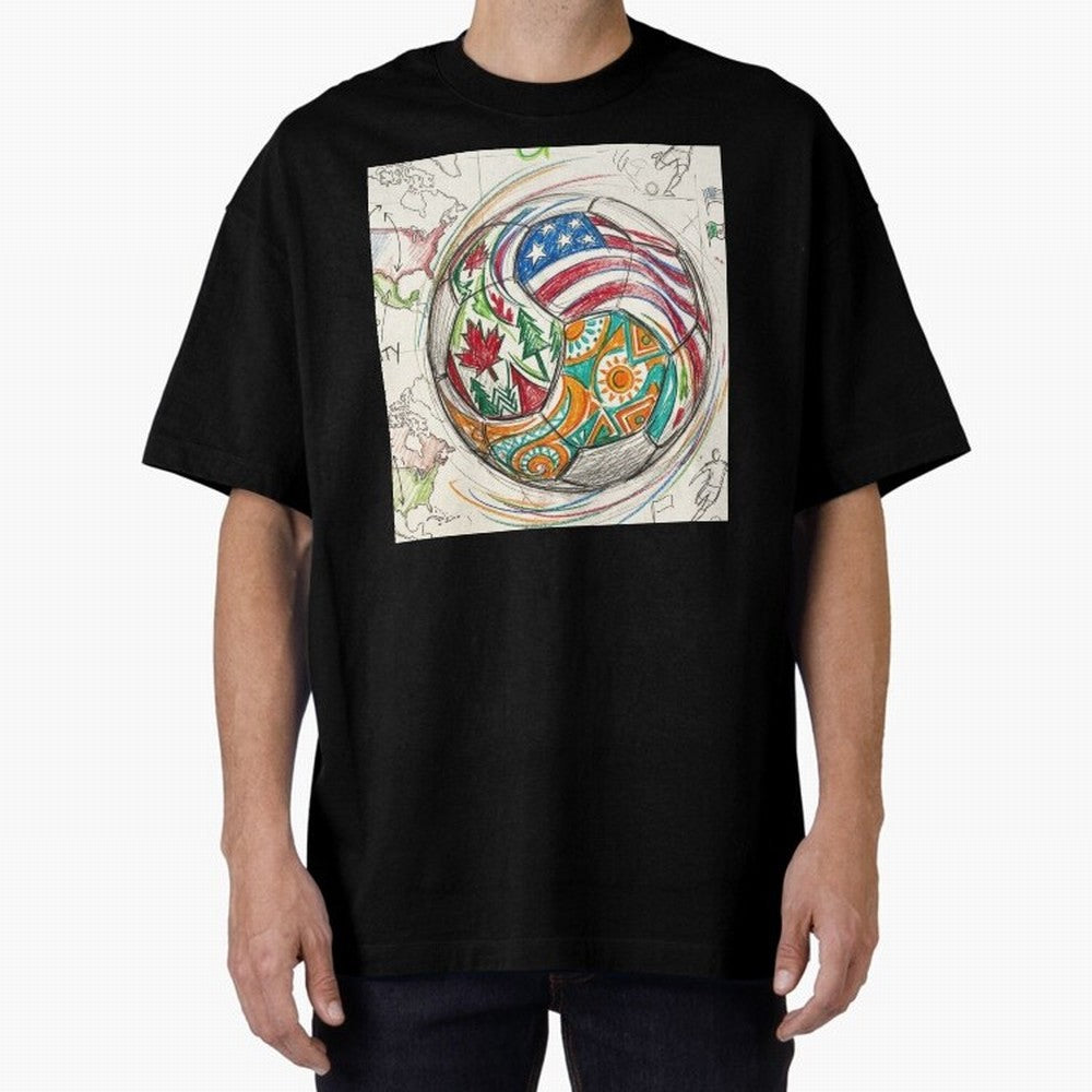 FIFA 2026 World Cup Unity Ball - Hand-Drawn Host Nations Art Classic T-Shirt Join FIFA World Cup 2026 Group Stage Filled with Neymar, Brazil, Portugal and Argentina Energy, Retro Football Energy, Iconic Rivalries, Trophy Chase Drama and Stadium