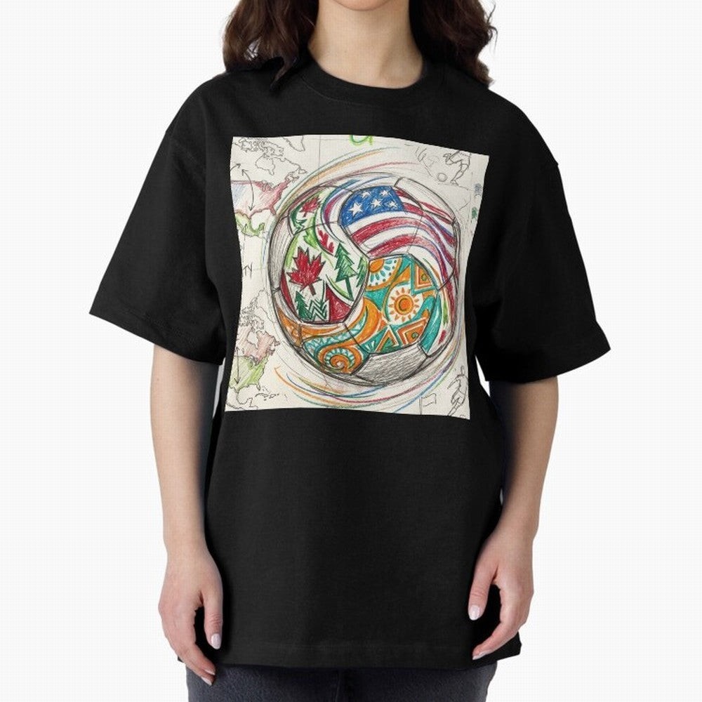 FIFA 2026 World Cup Unity Ball - Hand-Drawn Host Nations Art Classic T-Shirt Join FIFA World Cup 2026 Group Stage Filled with Neymar, Brazil, Portugal and Argentina Energy, Retro Football Energy, Iconic Rivalries, Trophy Chase Drama and Stadium