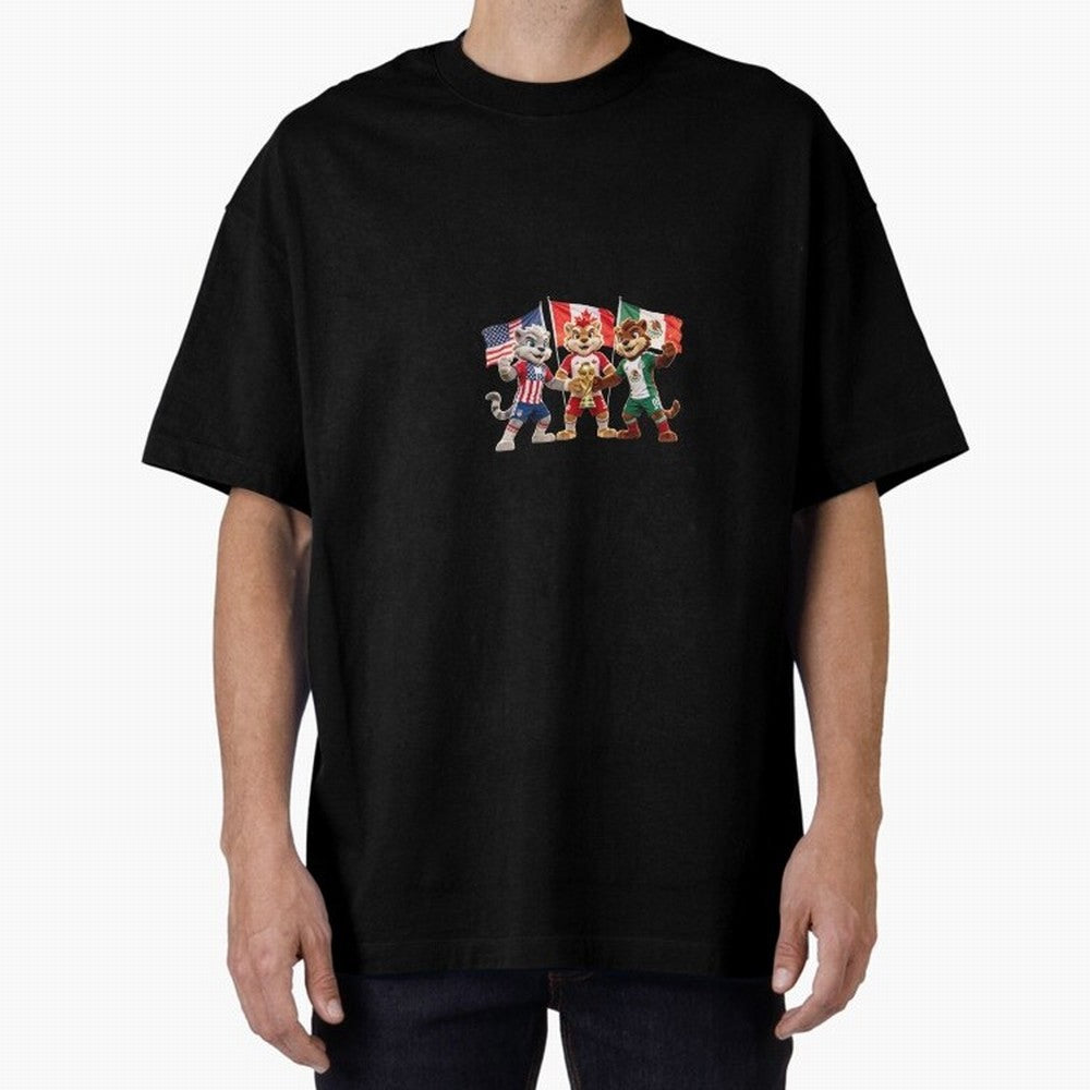 World Cup 2026 Host Nations Mascots - USA Canada Mexico Soccer Champions Classic T-Shirt Show Passion for the Stars of FIFA World Cup 2026 Group Stage Driven by Messi, Portugal, Spain and Germany Energy, Classic Soccer Heritage, Championship