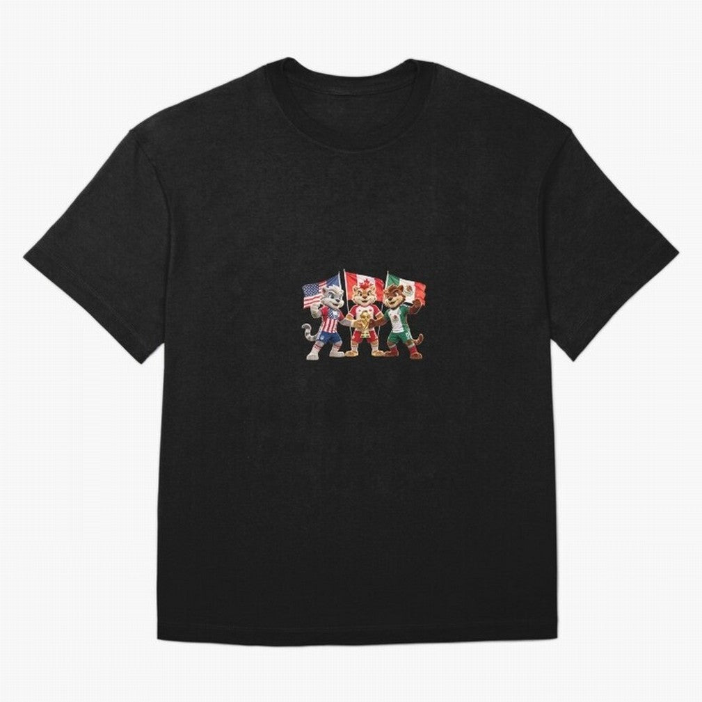 World Cup 2026 Host Nations Mascots - USA Canada Mexico Soccer Champions Classic T-Shirt Show Passion for the Stars of FIFA World Cup 2026 Group Stage Driven by Messi, Portugal, Spain and Germany Energy, Classic Soccer Heritage, Championship