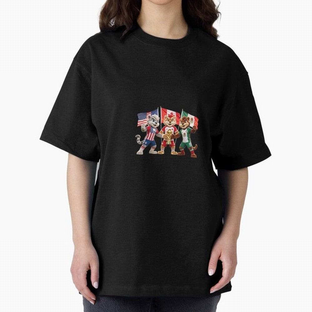 World Cup 2026 Host Nations Mascots - USA Canada Mexico Soccer Champions Classic T-Shirt Show Passion for the Stars of FIFA World Cup 2026 Group Stage Driven by Messi, Portugal, Spain and Germany Energy, Classic Soccer Heritage, Championship