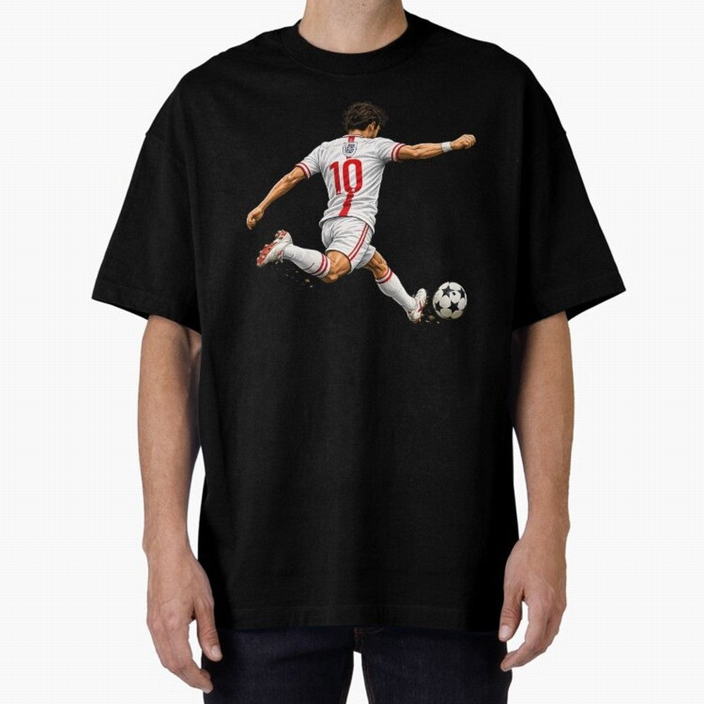 England Football Sticker Number 10 Three Lions Classic T-Shirt Represent Football Lovers during the FIFA World Cup 2026 Group Stage Journey through Neymar, Haaland and Cristiano Ronaldo Highlights, England and Germany Pride, Vintage Soccer Flavor,