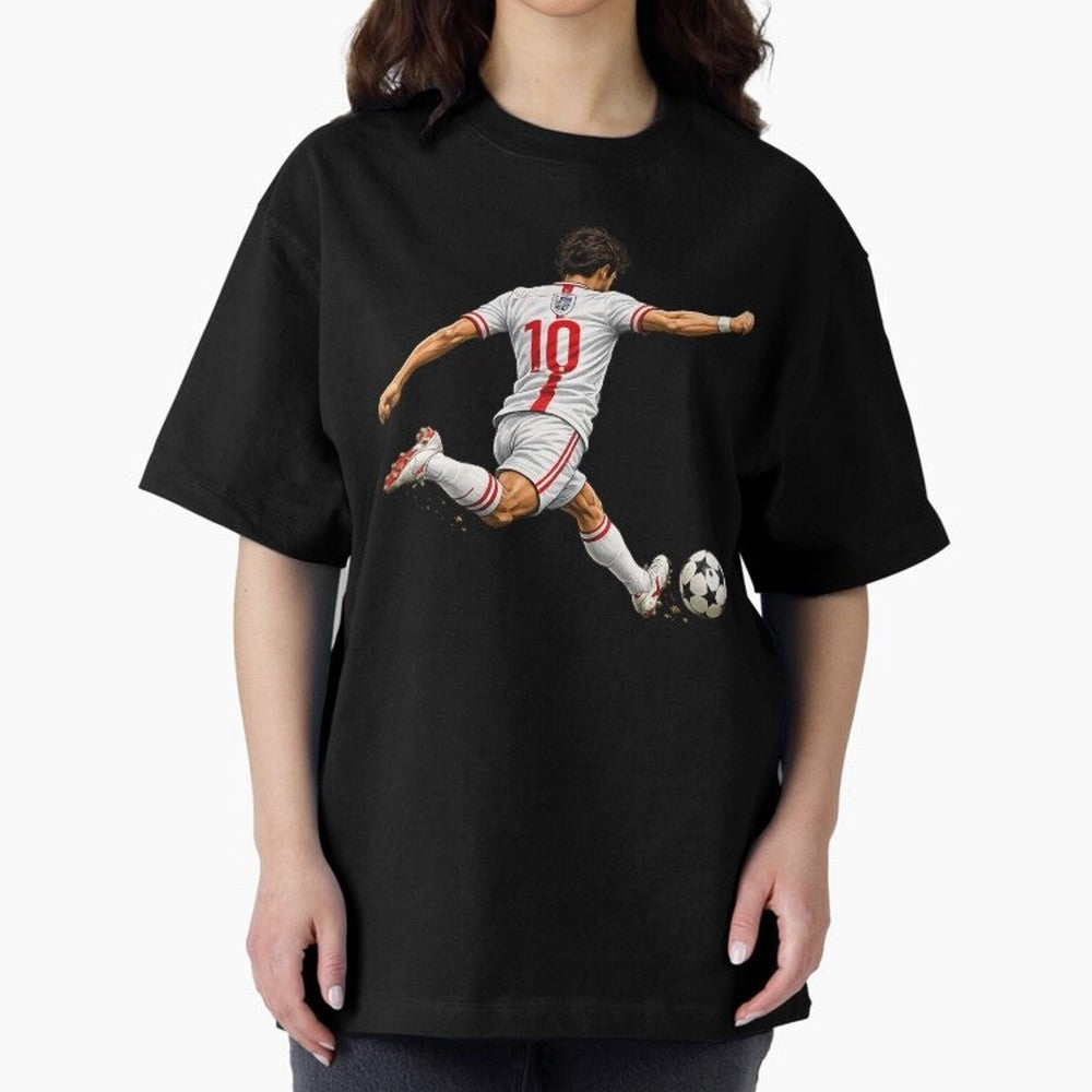 England Football Sticker Number 10 Three Lions Classic T-Shirt Represent Football Lovers during the FIFA World Cup 2026 Group Stage Journey through Neymar, Haaland and Cristiano Ronaldo Highlights, England and Germany Pride, Vintage Soccer Flavor,