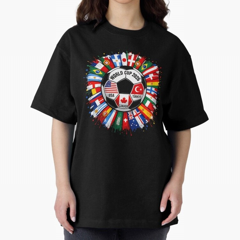 World Cup 2026 Shirt Soccer Tournament Fan Design International Flags Football Graphic Tee Sports Lover Gift Classic T-Shirt Represent Football Lovers during FIFA World Cup 2026 Group Stage Made for Mbappe and Neymar, Germany Energy, Classic Soccer