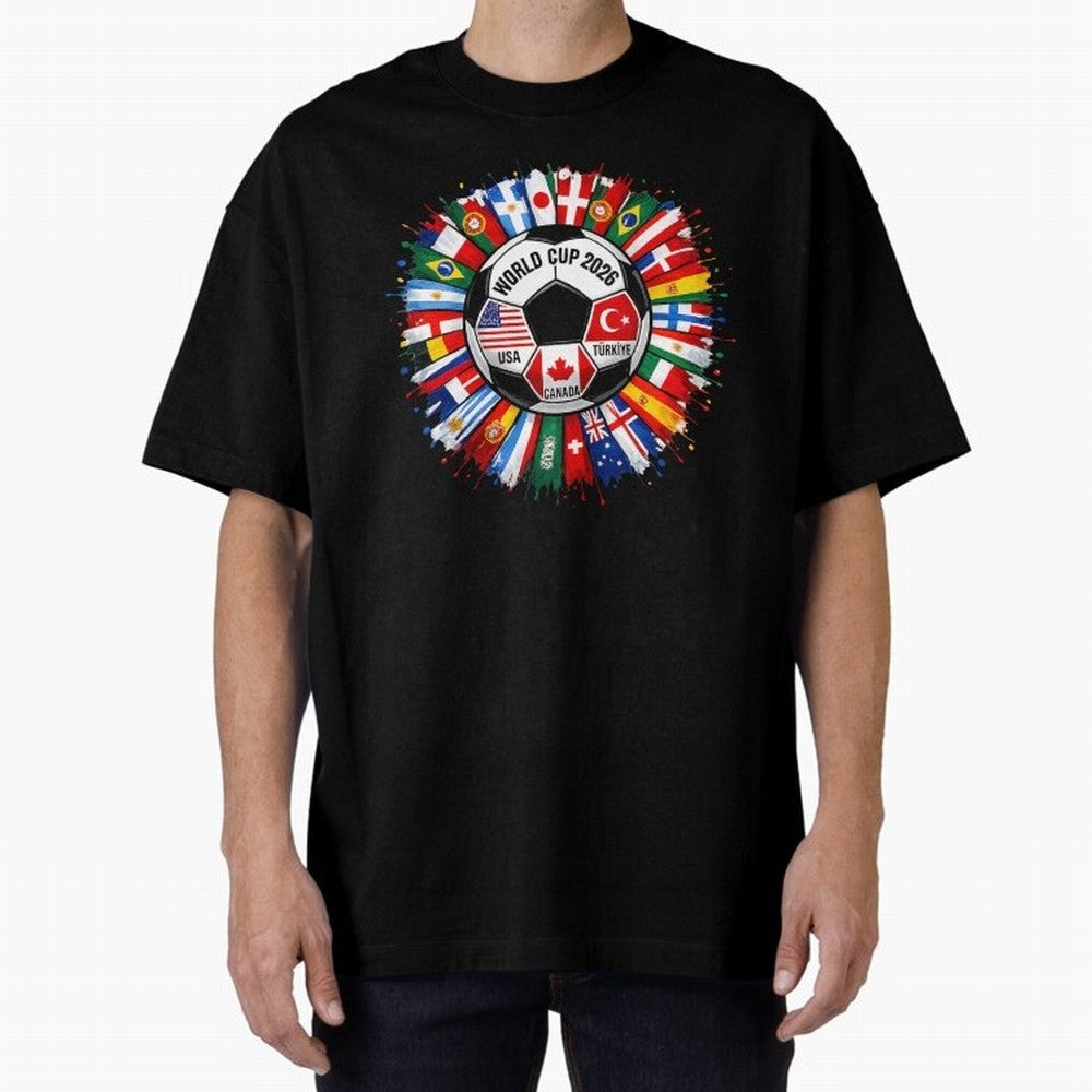 World Cup 2026 Shirt Soccer Tournament Fan Design International Flags Football Graphic Tee Sports Lover Gift Classic T-Shirt Represent Football Lovers during FIFA World Cup 2026 Group Stage Made for Mbappe and Neymar, Germany Energy, Classic Soccer