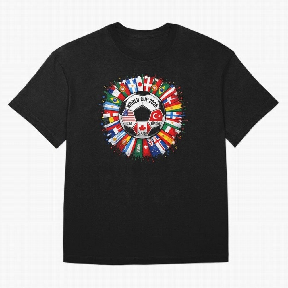 World Cup 2026 Shirt Soccer Tournament Fan Design International Flags Football Graphic Tee Sports Lover Gift Classic T-Shirt Represent Football Lovers during FIFA World Cup 2026 Group Stage Made for Mbappe and Neymar, Germany Energy, Classic Soccer