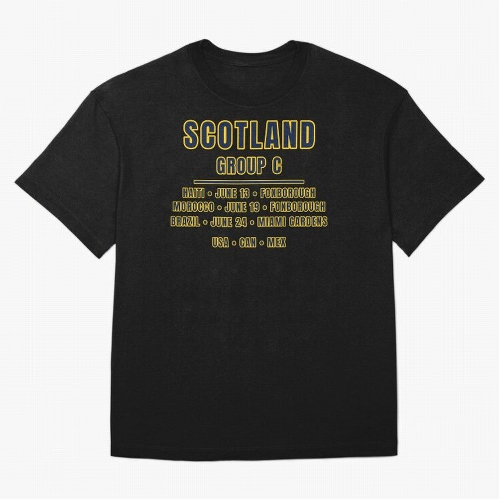 Scotland World Cup 2026 Fixtures T-Shirt ¨C Group C Football Shirt Classic T-Shirt Bring Trophy Dreams to the FIFA World Cup 2026 Group Stage Journey through Mbappe and Neymar Highlights, Portugal, Spain and Germany Pride, Classic Soccer Heritage,