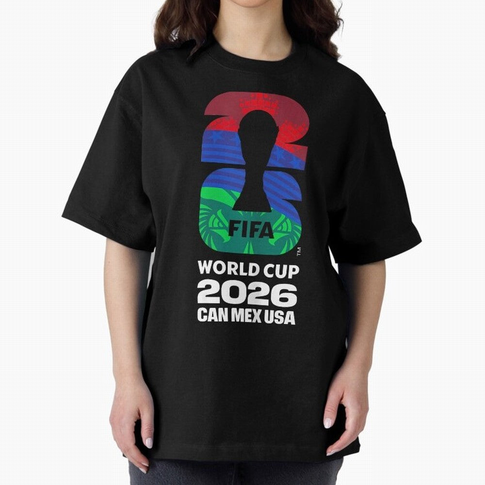 World Cup26 Host Country Logo Flags Oversized T-Shirt Honor Football Greatness during Match Day Hype around FIFA World Cup 2026, Haaland and Mbappe, Argentina and Brazil, Fan Favorite Moments, National Team Passion, Big Match Drama and Soccer