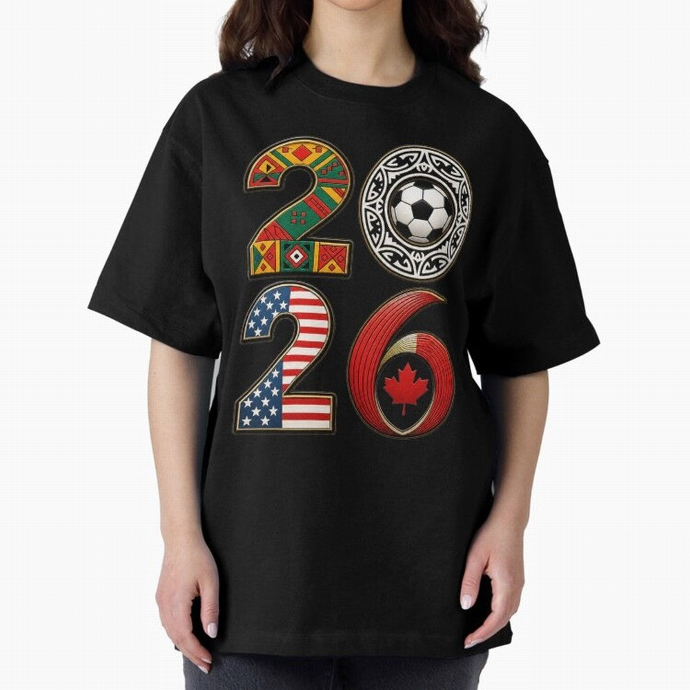 United 2026 Soccer Fan - North America Host Countries Oversized T-Shirt Show Fan Pride Across Match Day Hype around FIFA World Cup 2026 USA Canada Mexico, CR7 and Messi, Brazil, Portugal and Argentina, Football Passion, Legendary Performances,