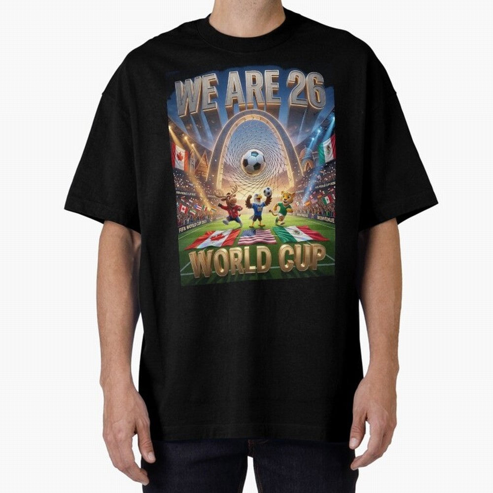 World cup 2026 Oversized T-Shirt Celebrate National Team Dreams in FIFA World Cup 2026 Group Stage Spirit, Made for Portugal, Spain and Germany, Messi and Cristiano Ronaldo, Championship Spirit, Famous Goals, Roaring Crowds and International