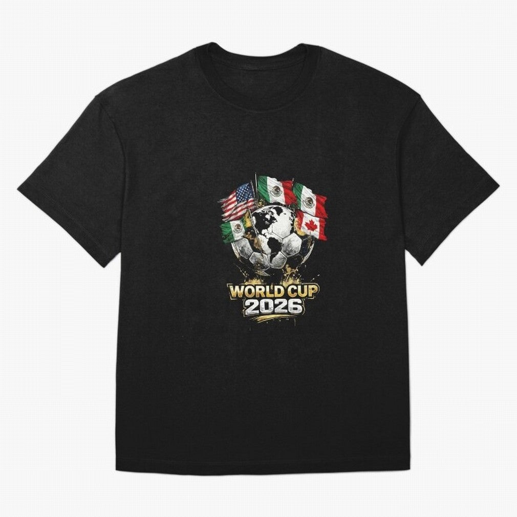 Fifa 2026 World Cup Flags Football Graphic Tee Oversized T-Shirt Turn Every Weekend Toward the FIFA World Cup 2026 Journey through Haaland and Mbappe Highlights, Germany Pride, Football History, Final Match Energy, Crowd Noise and Once in a