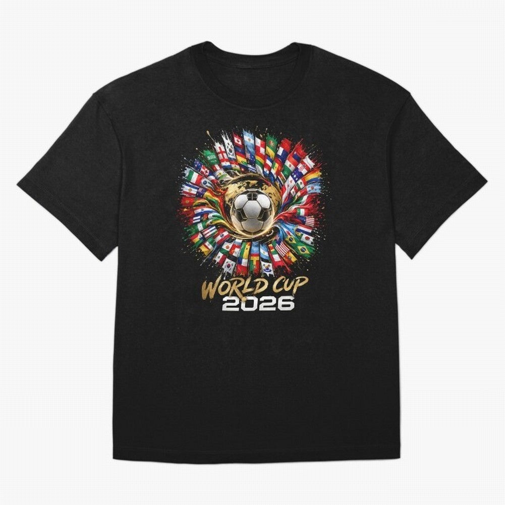 World Cup 2026 Flag Fusion Football T-Shirt Oversized T-Shirt Make Your Look Match Global Football Passion for FIFA World Cup 2026 USA Canada Mexico, Made for Messi and Cristiano Ronaldo, England, Champion Mindset, Group Stage Buzz, Knockout