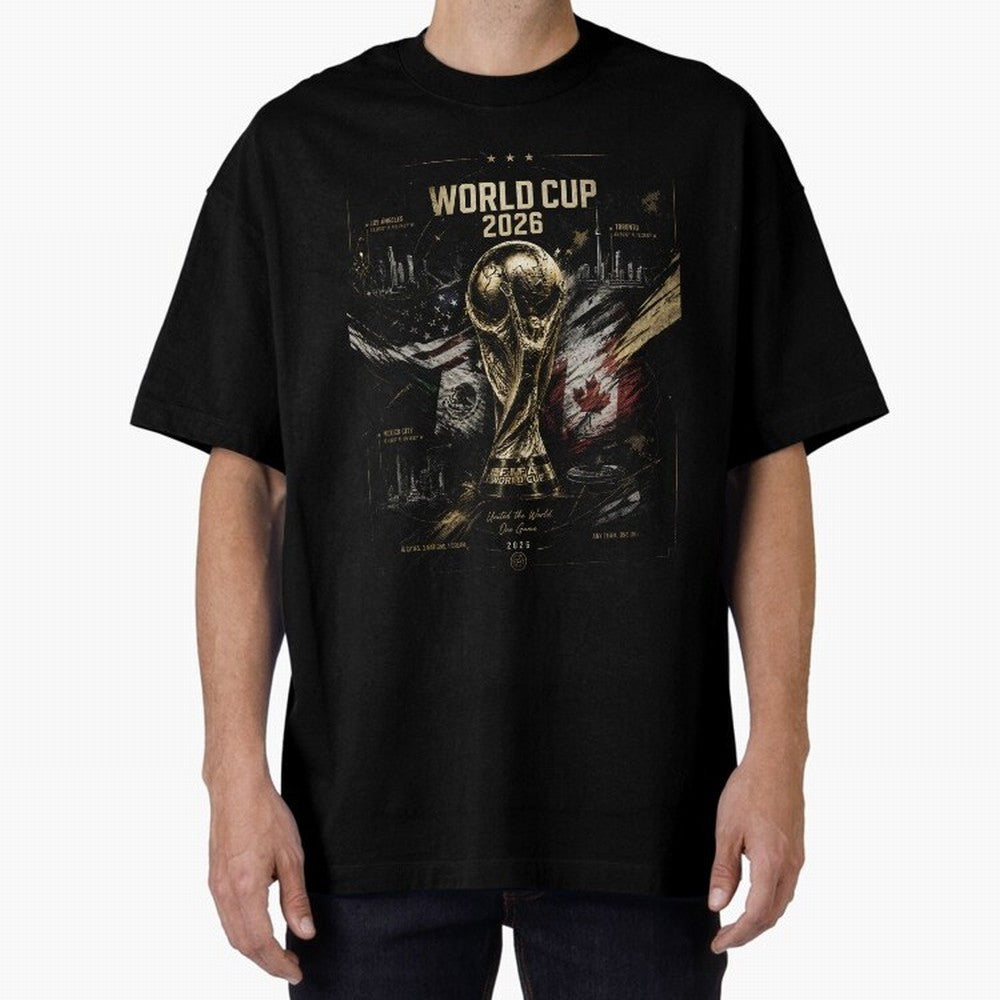 2026 FIFA World Cup Oversized T-Shirt Celebrate Unforgettable Nights in Global Football Passion for FIFA World Cup 2026 Group Stage, Inspired by Neymar, England and Germany, Sports Nostalgia, International Competition, Famous Players and