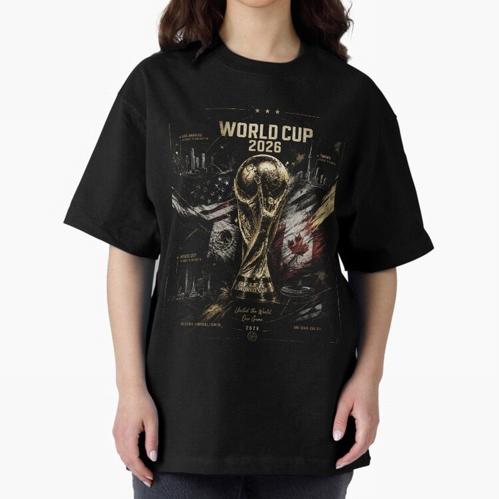 2026 FIFA World Cup Oversized T-Shirt Celebrate Unforgettable Nights in Global Football Passion for FIFA World Cup 2026 Group Stage, Inspired by Neymar, England and Germany, Sports Nostalgia, International Competition, Famous Players and