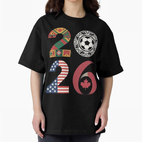 2026 Football Countries Oversized T-Shirt Carry the Colors and Pride of Match Day Hype around FIFA World Cup 2026 USA Canada Mexico, Messi, Neymar and Mbappe, Portugal, Championship Spirit, Famous Goals, Roaring Crowds and International Football