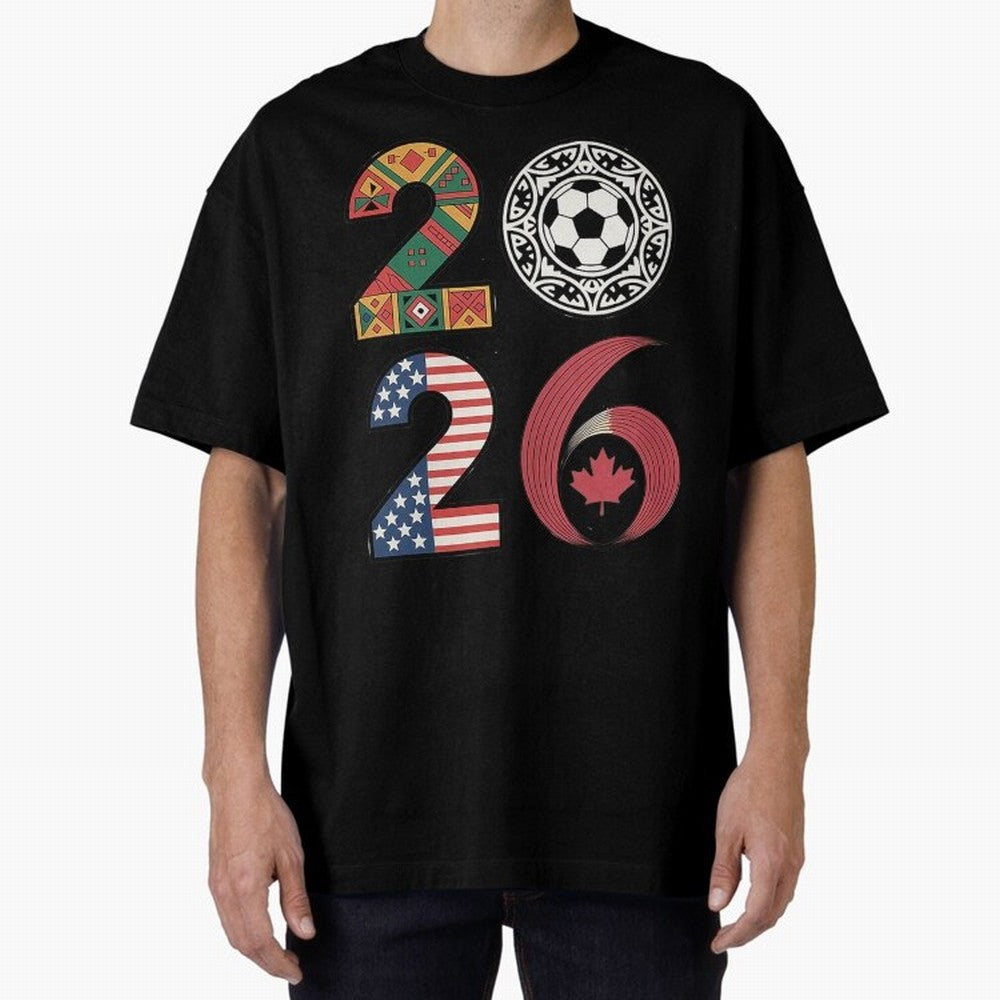 2026 Football Countries Oversized T-Shirt Carry the Colors and Pride of Match Day Hype around FIFA World Cup 2026 USA Canada Mexico, Messi, Neymar and Mbappe, Portugal, Championship Spirit, Famous Goals, Roaring Crowds and International Football