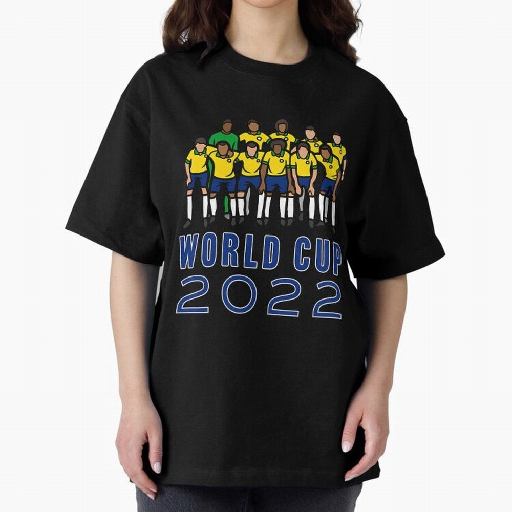 World Cup 2022 Oversized T-Shirt Show Match Day Excitement for FIFA World Cup 2026 Group Stage Spirit, Connected to Brazil, CR7, Classic Soccer Heritage, Championship Pressure, Fan Loyalty and International Pride; Built for Supporters Chasing