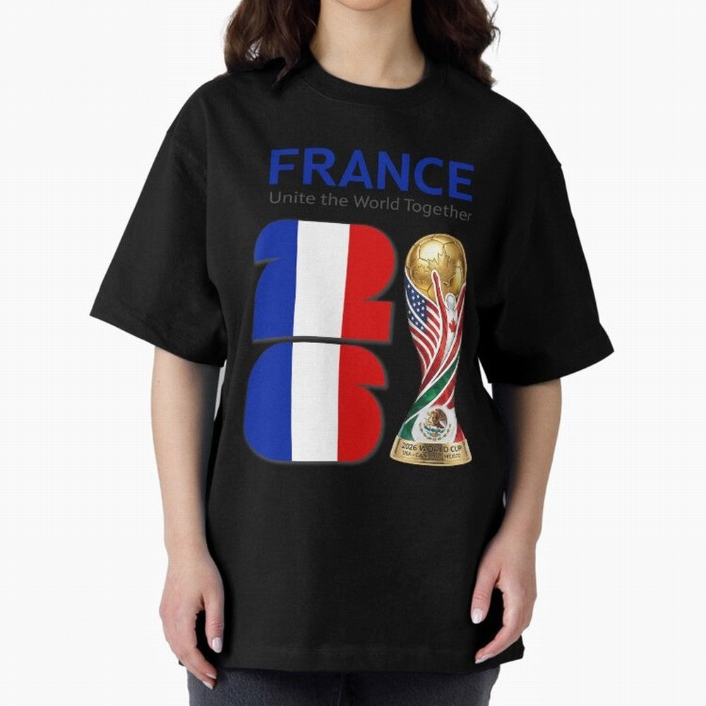 World Cup 2026, IMG 030, FRANCE 001 Oversized T-Shirt Mark FIFA World Cup 2026 Inspired by Mbappe, Germany Energy, Sports Nostalgia, International Competition, Famous Players and Unforgettable Victories; Perfect for Supporters Who Want Bold
