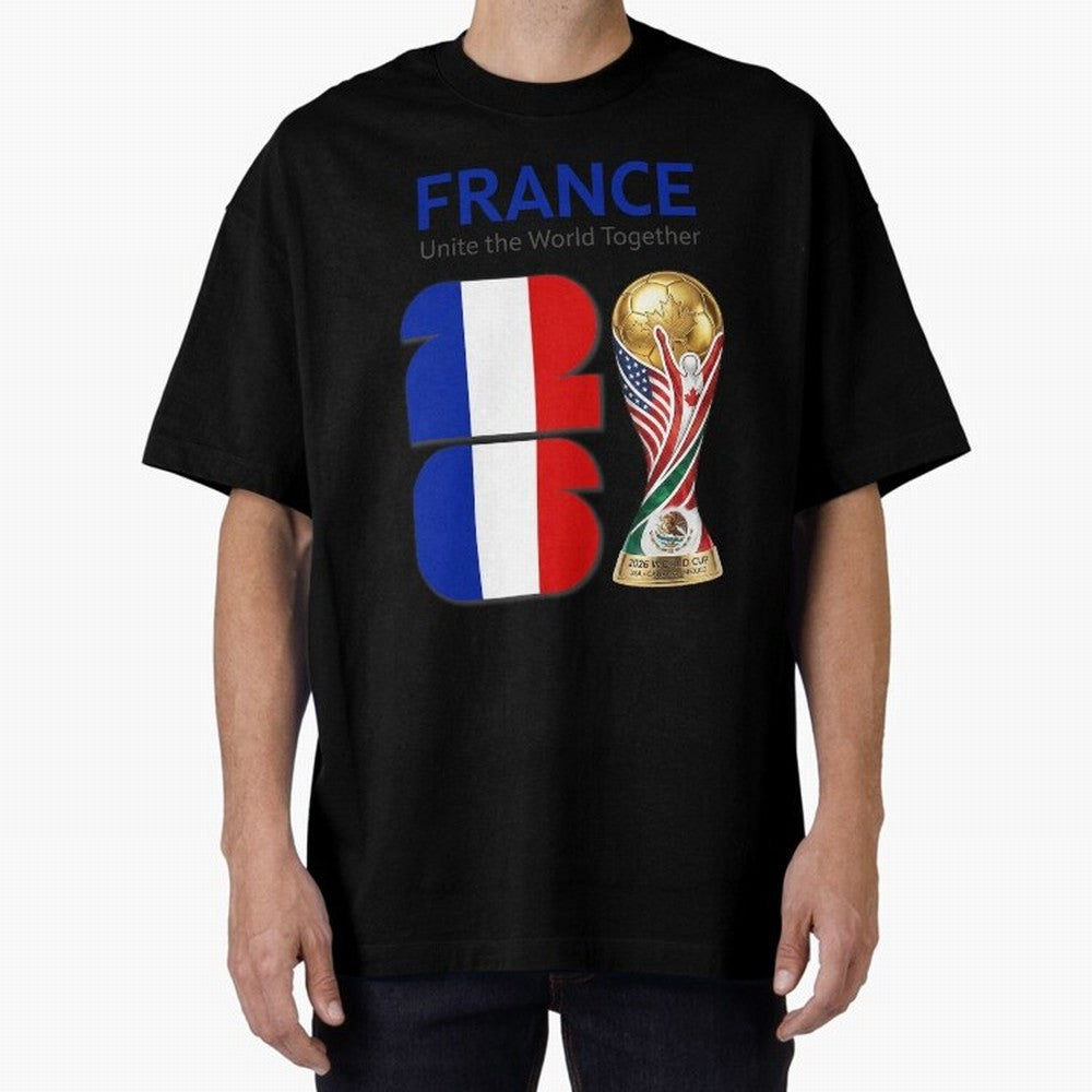 World Cup 2026, IMG 030, FRANCE 001 Oversized T-Shirt Mark FIFA World Cup 2026 Inspired by Mbappe, Germany Energy, Sports Nostalgia, International Competition, Famous Players and Unforgettable Victories; Perfect for Supporters Who Want Bold