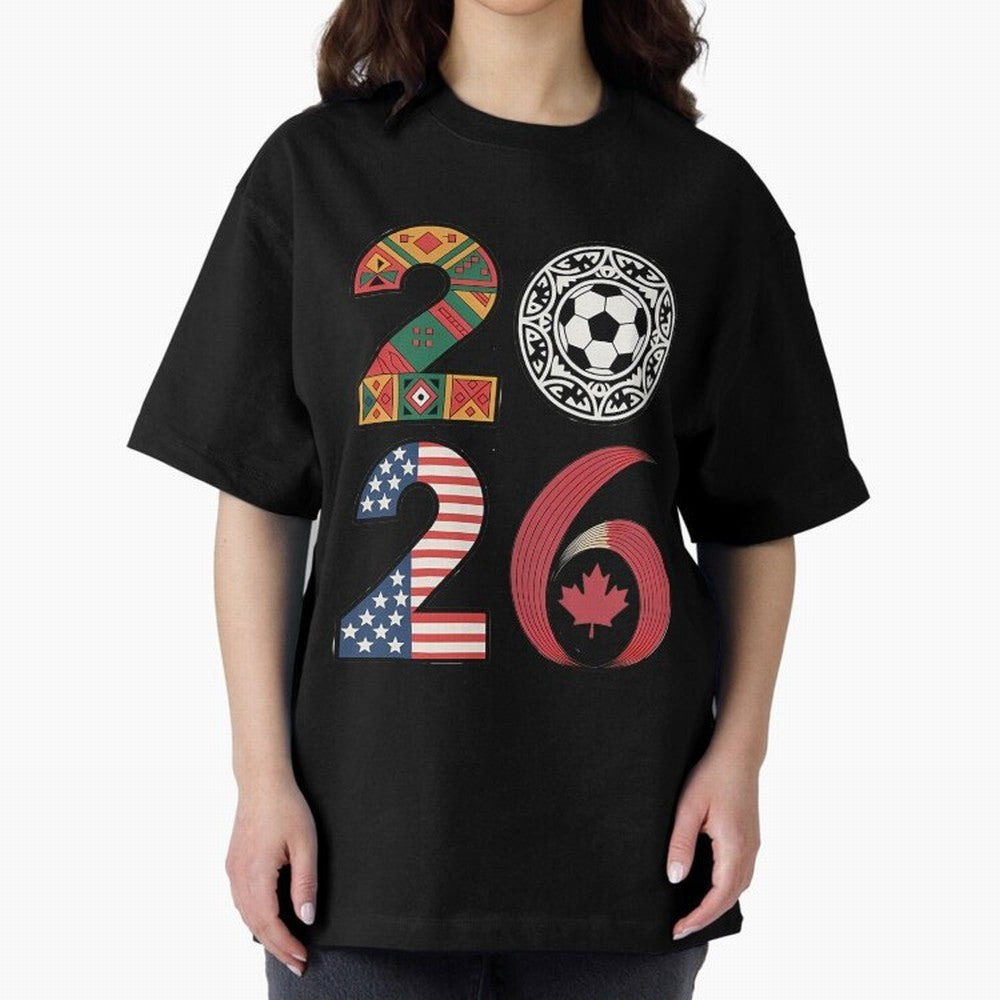 2026 Football Countries Design Usa Canada Mexico Inspired Oversized T-Shirt Bring Global Tournament Vibes to Global Football Passion for FIFA World Cup 2026 Group Stage, Celebrating Messi and Cristiano Ronaldo, Portugal, Football Festival