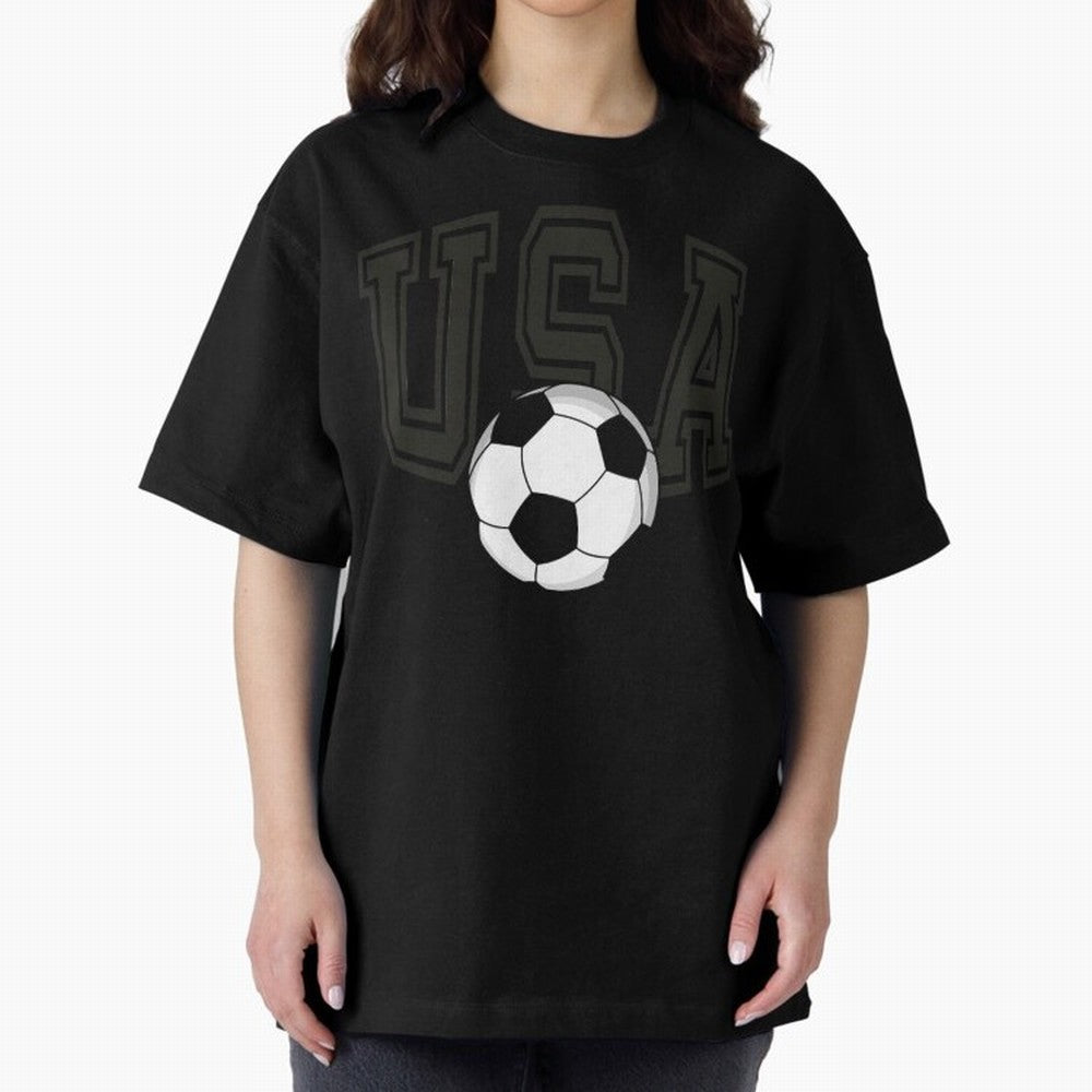 USA soccer ball American world cup 2026 fan Oversized T-Shirt Show Passion for the Stars of FIFA World Cup 2026 Group Stage for Fans of Mbappe and Argentina, France and Brazil, Bringing Global Supporter Spirit, Legendary Goals, National Colors and