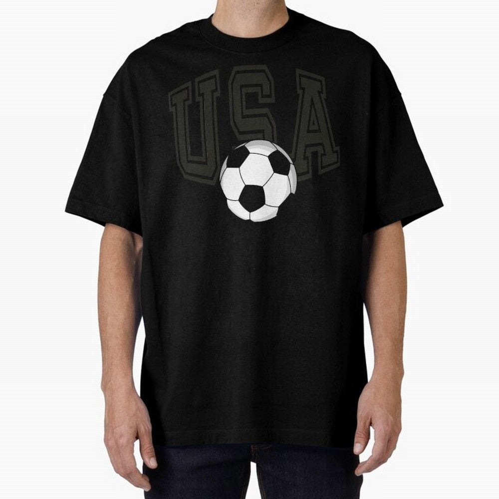 USA soccer ball American world cup 2026 fan Oversized T-Shirt Show Passion for the Stars of FIFA World Cup 2026 Group Stage for Fans of Mbappe and Argentina, France and Brazil, Bringing Global Supporter Spirit, Legendary Goals, National Colors and