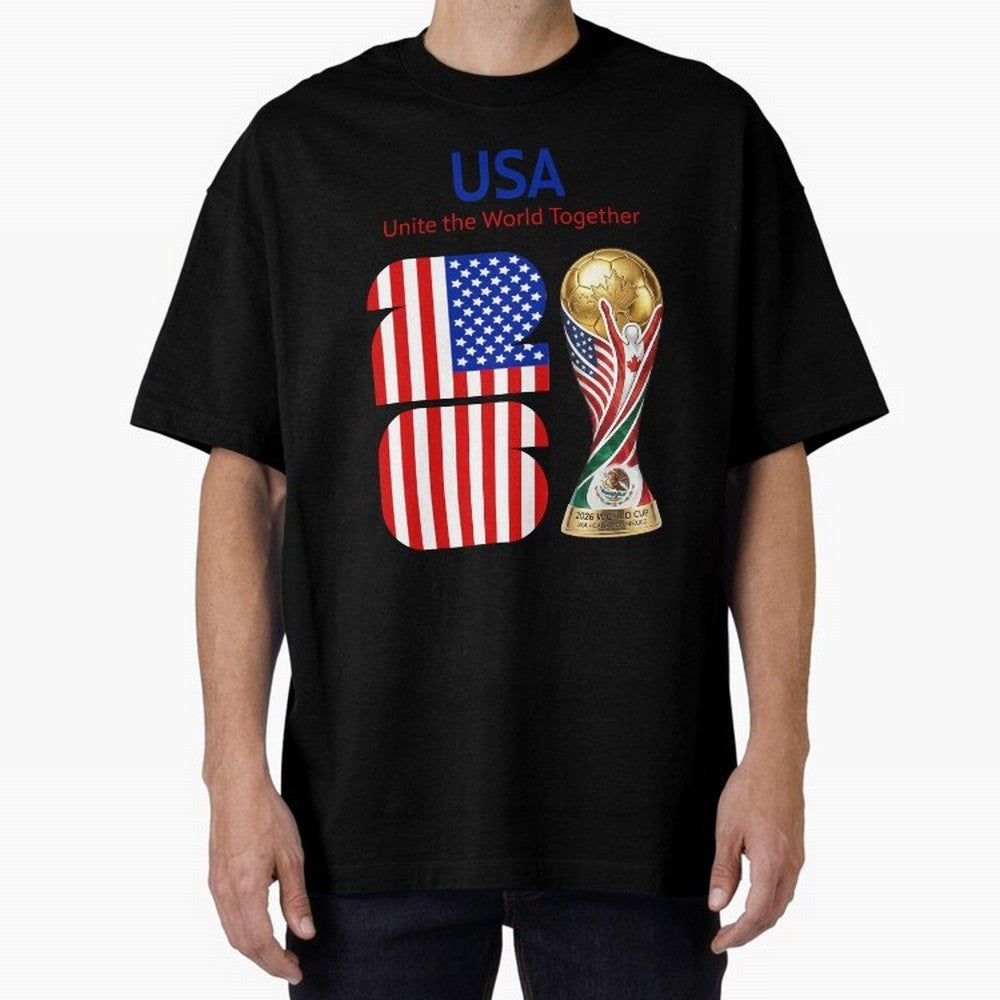 World Cup 2026, IMG 020, USA 001 Oversized T-Shirt Represent FIFA World Cup 2026 Group Stage for Fans of Neymar and Brazil, Bringing Goal Celebration Energy, Supporter Heritage, Football Icons and Worldwide Tournament Joy; Made for Die Hard