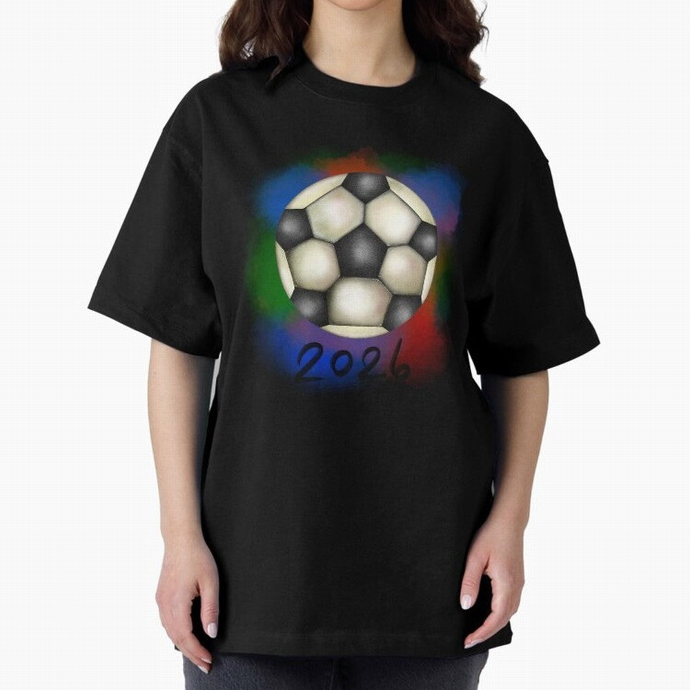 Football soccer Oversized T-Shirt Keep the Match Day Mood of FIFA World Cup 2026 Group Stage Spirit, Capturing Germany, Cristiano Ronaldo, Global Supporter Spirit, Legendary Goals, National Colors and Tournament Celebration; Created for Match Day