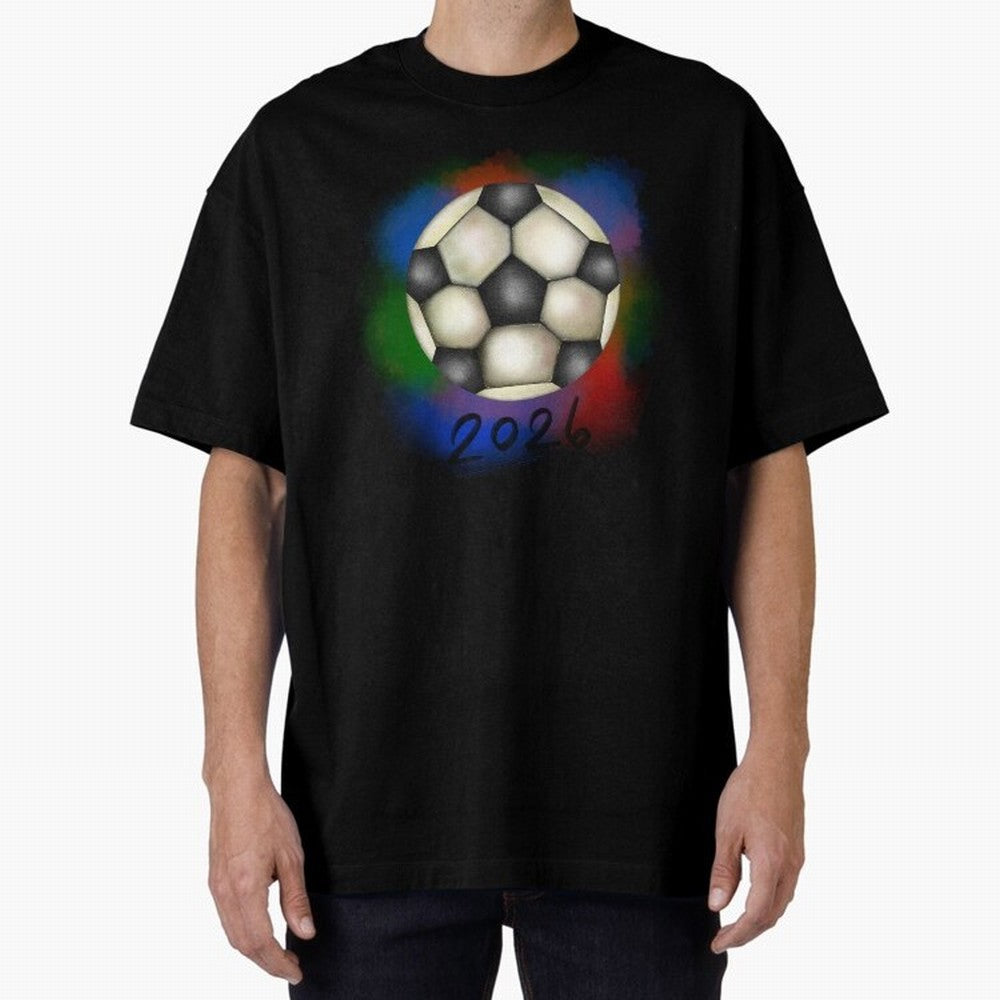 Football soccer Oversized T-Shirt Keep the Match Day Mood of FIFA World Cup 2026 Group Stage Spirit, Capturing Germany, Cristiano Ronaldo, Global Supporter Spirit, Legendary Goals, National Colors and Tournament Celebration; Created for Match Day