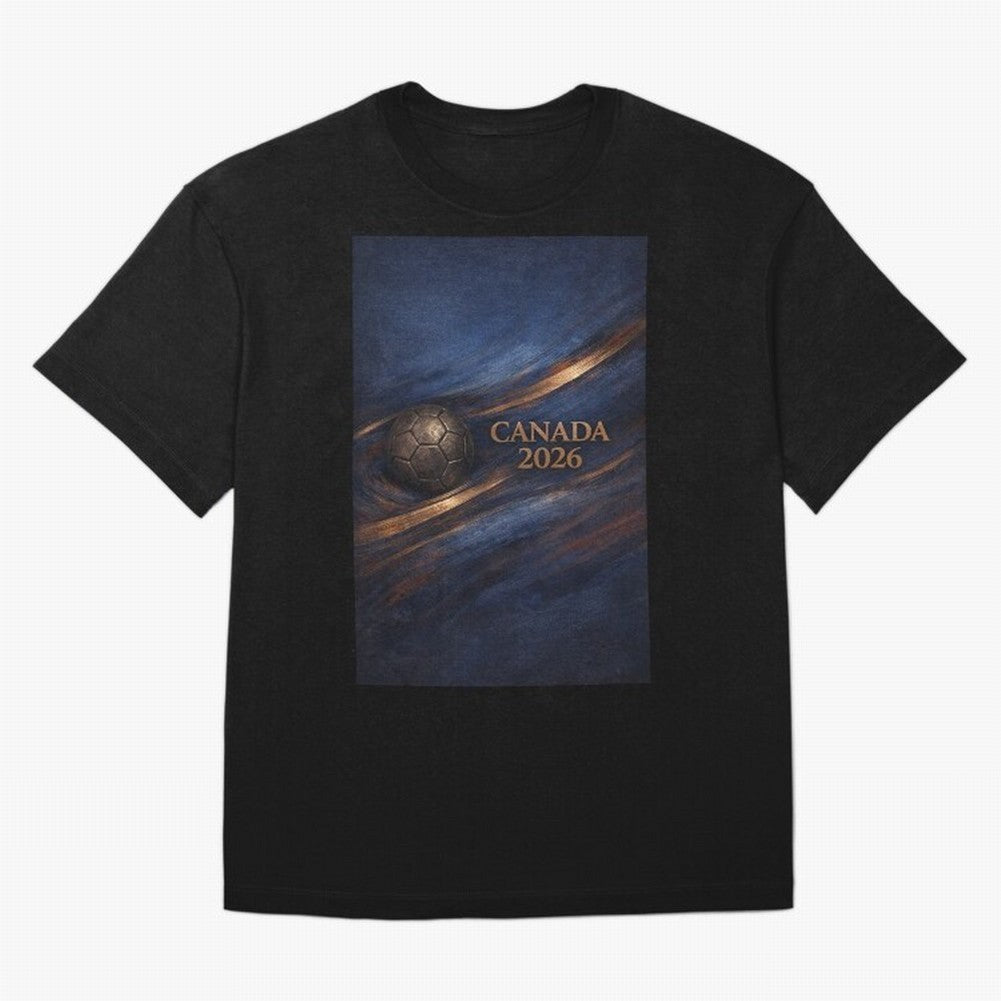 Canada 2026 Soccer Inspired Design Oversized T-Shirt Capture FIFA World Cup 2026 Group Stage Connected to Neymar, Argentina, France and Brazil Energy, Worldwide Fan Energy, Dramatic Goals, Stadium Lights and Championship Celebrations; Ideal for