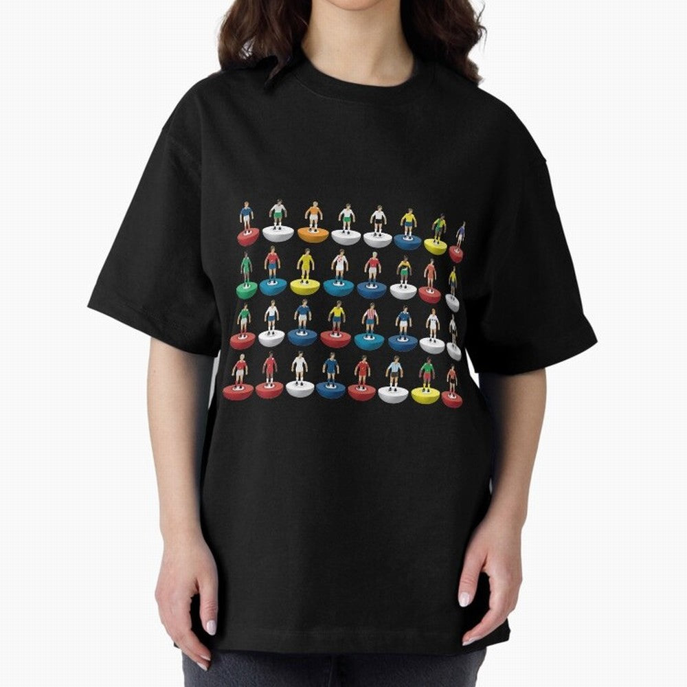 World Subbuteo players Oversized T-Shirt Elevate Match Day Hype around FIFA World Cup 2026 Group Stage, Cristiano Ronaldo, Haaland and CR7, Portugal, Spain and Germany, Football History, Final Match Energy, Crowd Noise and Once in a Lifetime