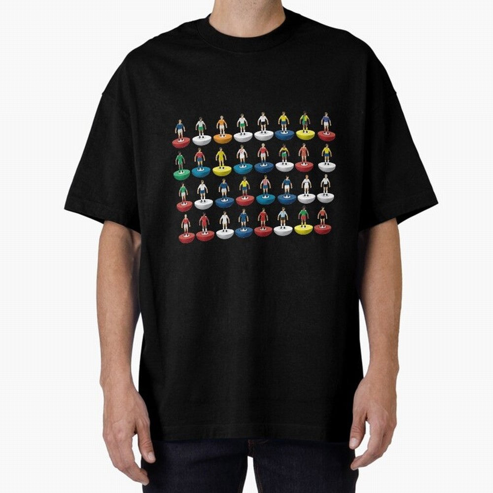 World Subbuteo players Oversized T-Shirt Elevate Match Day Hype around FIFA World Cup 2026 Group Stage, Cristiano Ronaldo, Haaland and CR7, Portugal, Spain and Germany, Football History, Final Match Energy, Crowd Noise and Once in a Lifetime