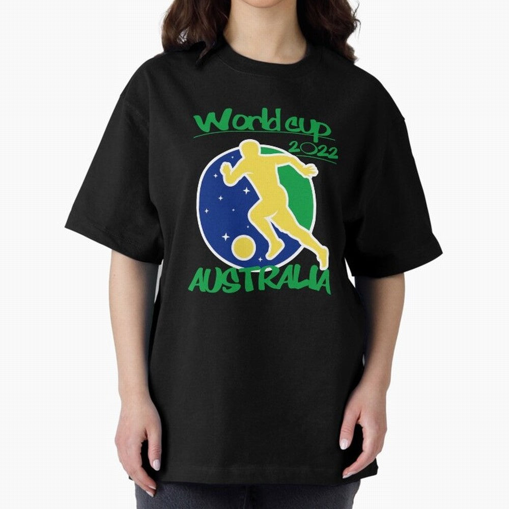 Australia World Cup 2022 Oversized T-Shirt Step into FIFA World Cup 2026 USA Canada Mexico for Fans of Mbappe and Neymar and Netherlands, Bringing Football History, Final Match Energy, Crowd Noise and Once in a Lifetime Moments; Perfect for Fans,