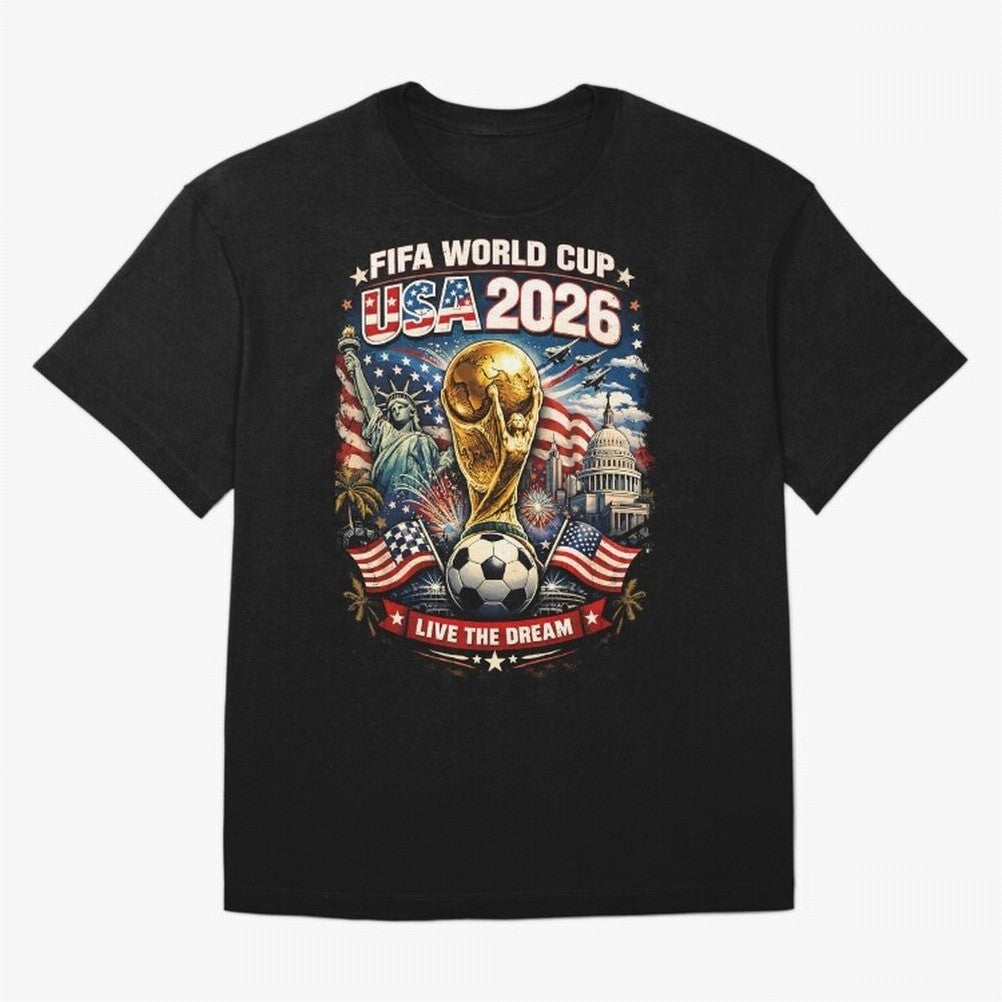 Fifa World Cup USA 2026 Colour Oversized T-Shirt Experience the Global Stage of FIFA World Cup 2026 USA Canada Mexico for Fans of CR7 and Spain and Netherlands, Bringing Football Festival Excitement, Trophy Ambitions, Country Rivalries and Star
