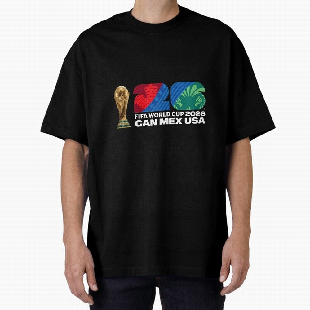 World Cup26 Host Country Trophy Oversized T-Shirt Refresh the FIFA World Cup 2026 USA Canada Mexico Journey through Neymar Highlights, Argentina and Brazil Pride, Global Supporter Spirit, Legendary Goals, National Colors and Tournament Celebration;