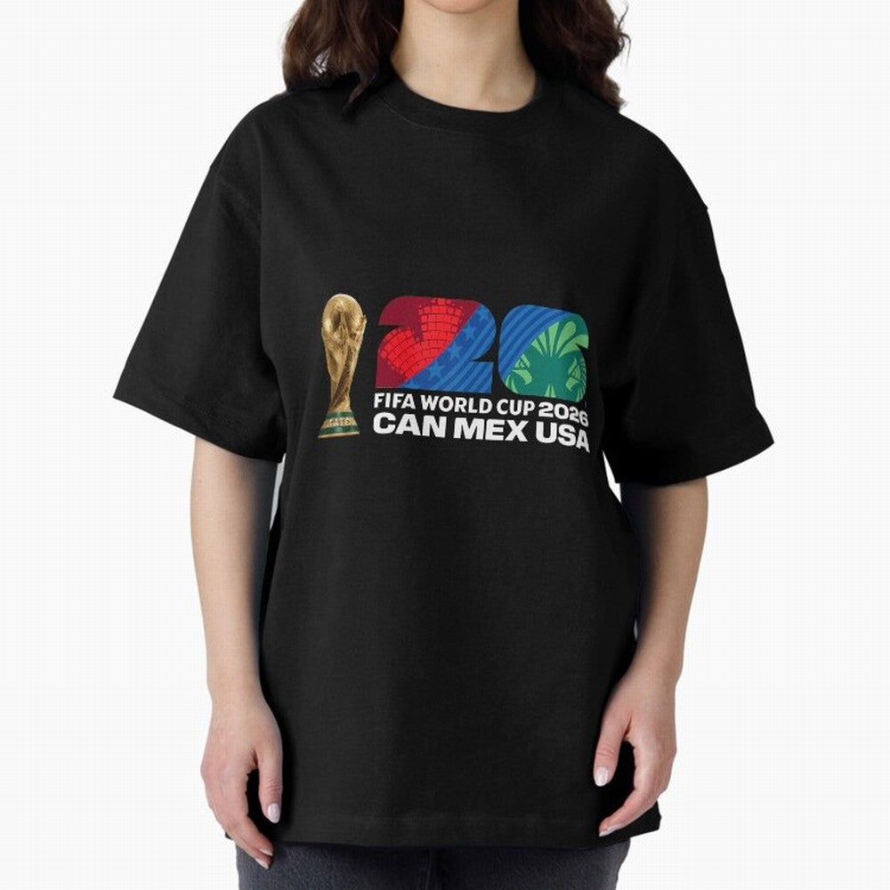World Cup26 Host Country Trophy Oversized T-Shirt Refresh the FIFA World Cup 2026 USA Canada Mexico Journey through Neymar Highlights, Argentina and Brazil Pride, Global Supporter Spirit, Legendary Goals, National Colors and Tournament Celebration;