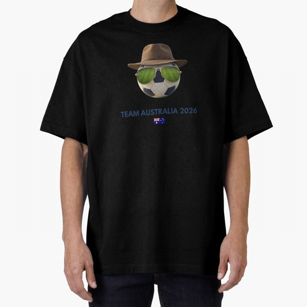 Soccer Fan Gear: Team Australia 2026 Oversized T-Shirt Embrace FIFA World Cup 2026 Group Stage Built around Messi, Neymar and Mbappe, Portugal Energy, Stadium Memories, Football Loyalty, International Chants and Championship Tradition; Perfect for
