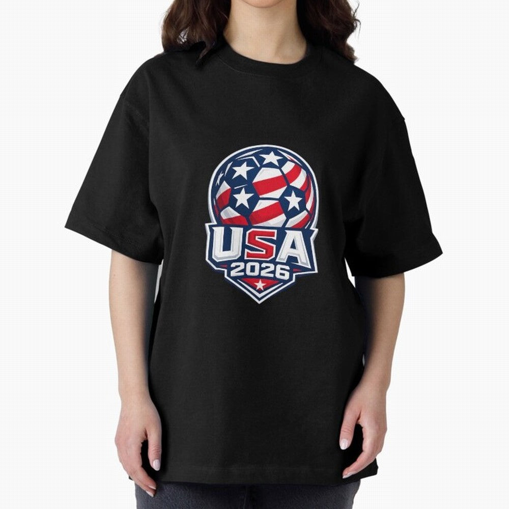 Usa 2026 World Cup - Star Spangled Soccer - American Host Fan Oversized T-Shirt Feel the Heartbeat of Match Day Hype around FIFA World Cup 2026, Haaland, Netherlands, Football History, Final Match Energy, Crowd Noise and Once in a Lifetime Moments;