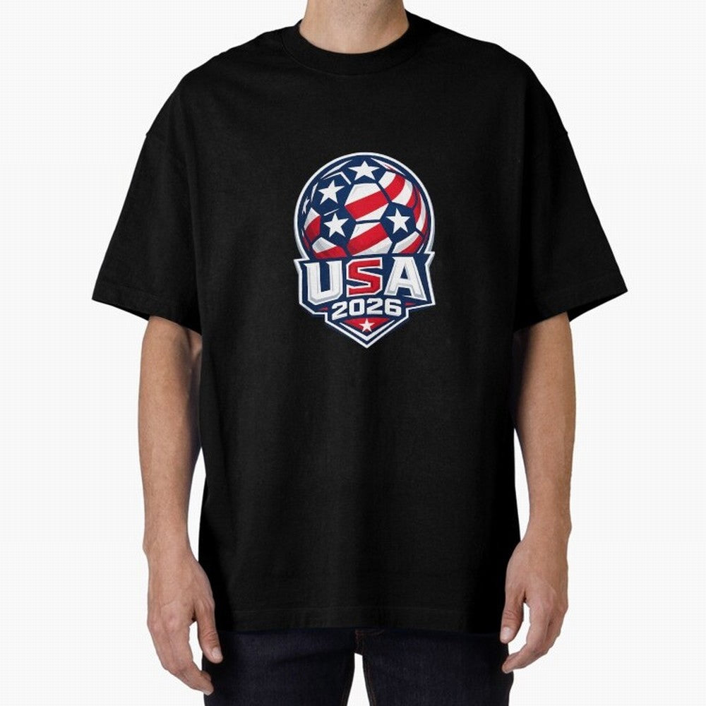 Usa 2026 World Cup - Star Spangled Soccer - American Host Fan Oversized T-Shirt Feel the Heartbeat of Match Day Hype around FIFA World Cup 2026, Haaland, Netherlands, Football History, Final Match Energy, Crowd Noise and Once in a Lifetime Moments;