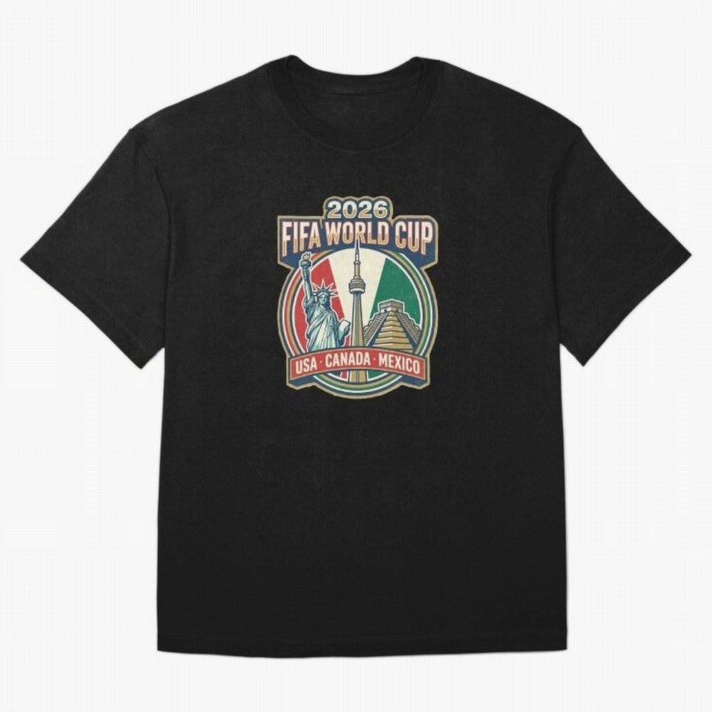 North America United Soccer 2026 Vintage Crest Oversized T-Shirt Unlock Global Football Passion for FIFA World Cup 2026, Connected to Haaland, England, France and Netherlands, Champion Mindset, Group Stage Buzz, Knockout Tension and Passionate Fan