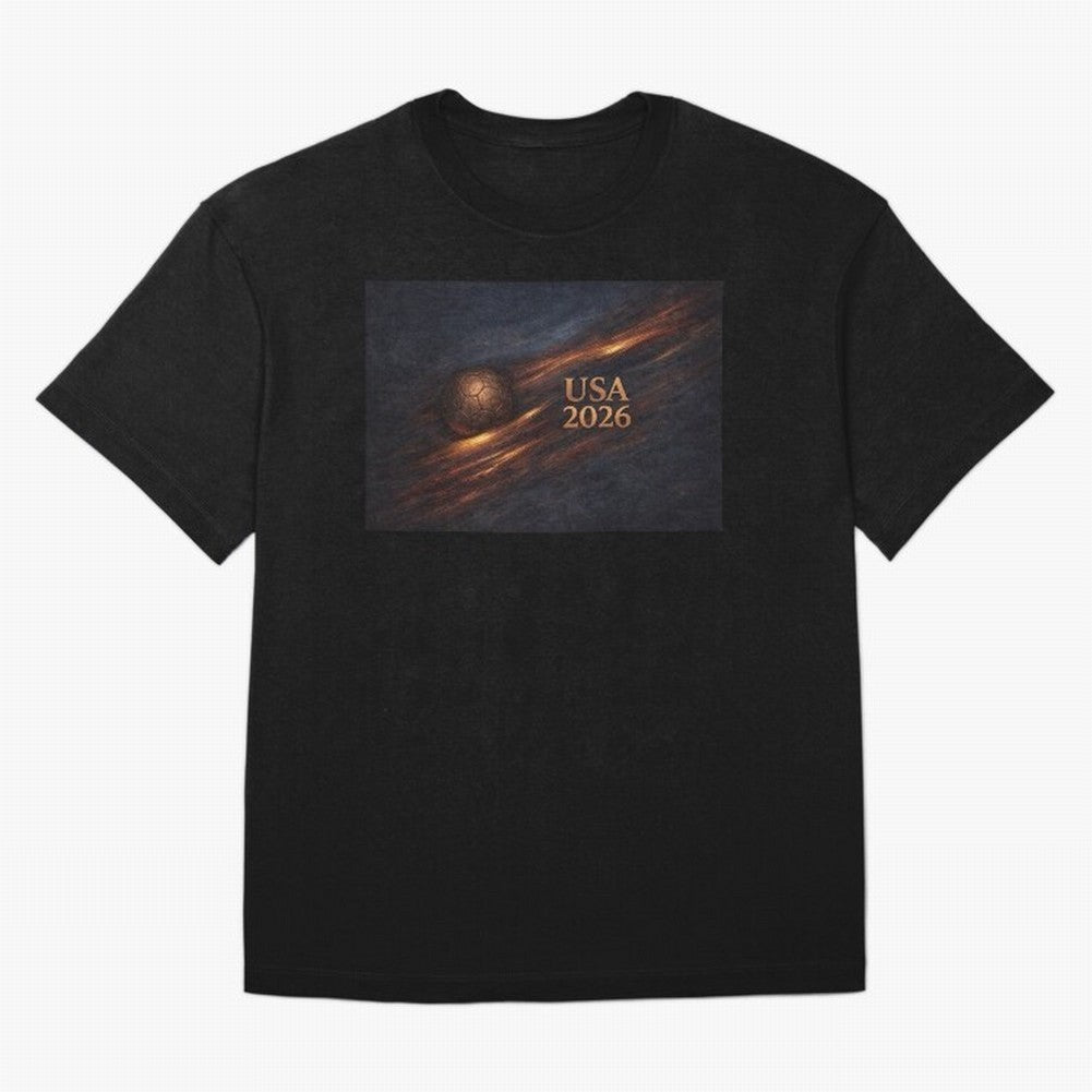 Soccer Ball with USA 2026 Inspired Oversized T-Shirt Feel the FIFA World Cup 2026 USA Canada Mexico Journey through Messi, Neymar and Mbappe Highlights, Argentina and Brazil Pride, Stadium Chants, National Pride, Trophy Dreams and Unforgettable