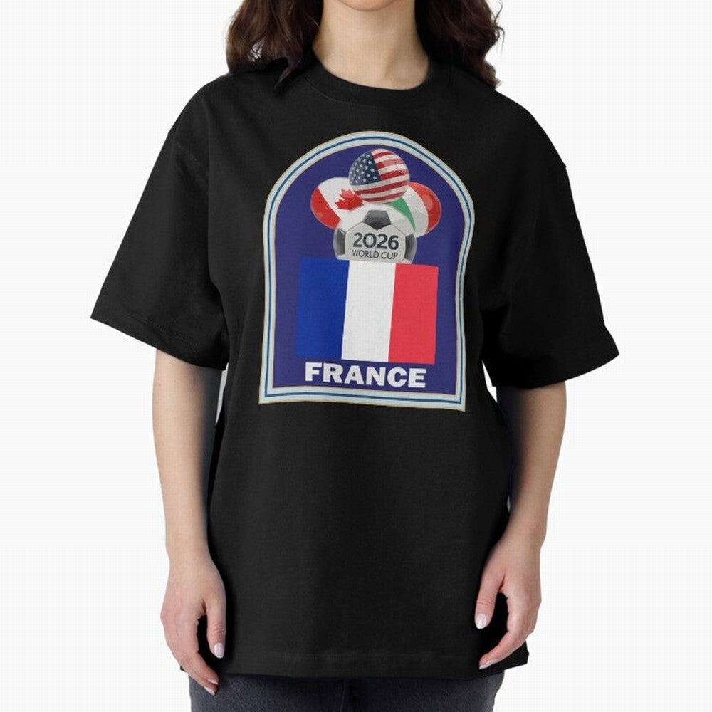 France 2026 Soccer T-shirt Oversized T-Shirt Show Your Stadium Side during FIFA World Cup 2026 USA Canada Mexico Capturing CR7, Spain Energy, Fan Favorite Moments, National Team Passion, Big Match Drama and Soccer History; Built for Supporters