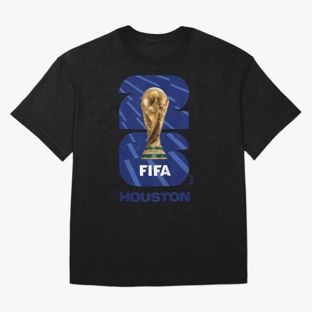 World Cup26 Houston Trophy Oversized T-Shirt Fuel the Hype around Match Day Hype around FIFA World Cup 2026 USA Canada Mexico, Messi, CR7 and Mbappe, Argentina and Brazil, Retro Football Energy, Iconic Rivalries, Trophy Chase Drama and Stadium