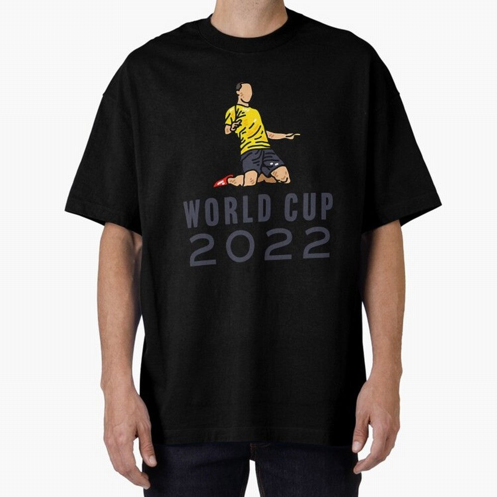 World Cup 2022 Oversized T-Shirt Carry the Colors and Pride of Global Football Passion for FIFA World Cup 2026, Connected to Mbappe and Neymar, France and Portugal, Match Day Excitement, Supporter Culture, Golden Goals and Global Football Passion;